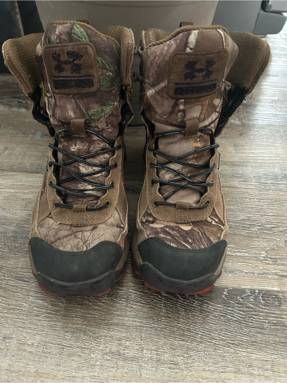Under Armour Men’s Brown Camo Hunting Boots with Black Toe